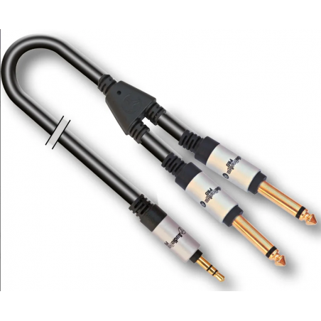 AUDIODESIGN VX230-0,5  JACK ST.3,5 MV / 2 JACK MONO 6,3 MV,0.5m