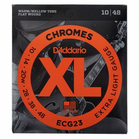D'ADDARIO ECG23 CHROMES EXTRA LIGHT 10/48 FLATWOUND
