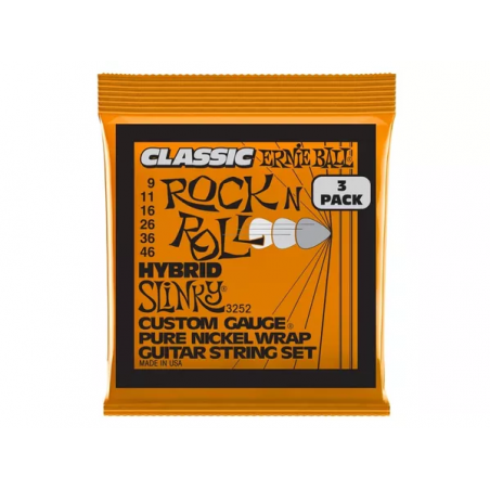 ERNIE BALL 3252 Hybrid Slinky Classic ROCK'n'ROLL 9/46 - 3 PACK