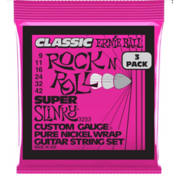 ERNIE BALL 3253 Super Slinky Classic Rock n Roll -  3Pkg - 9 - 42