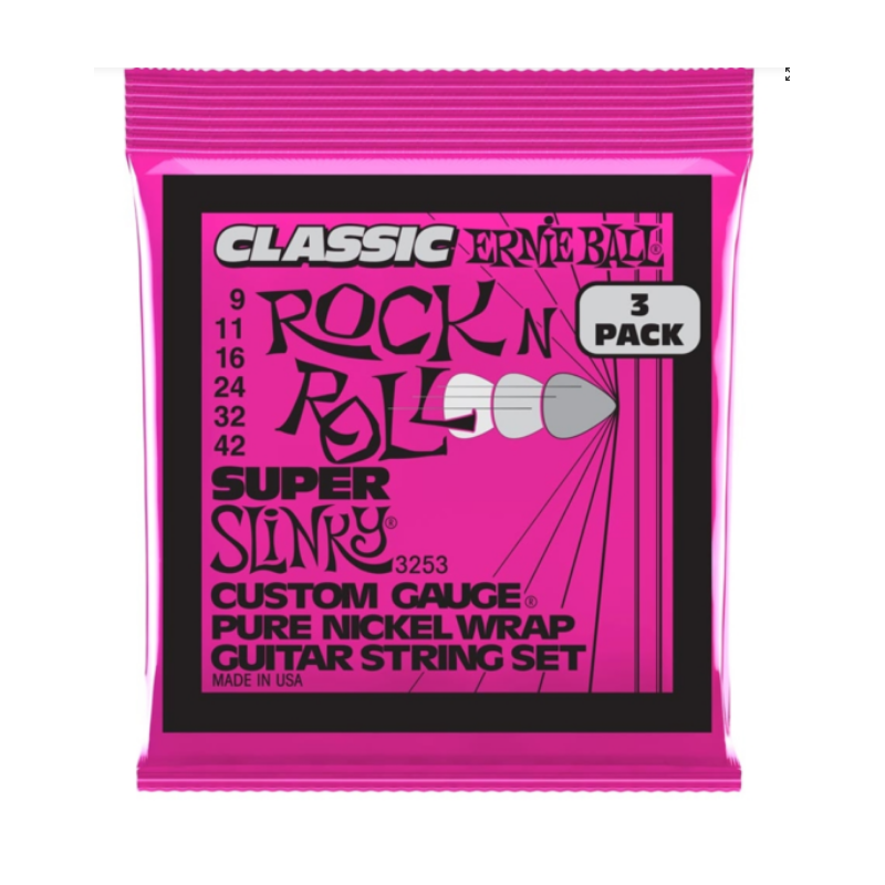 ERNIE BALL 3253 Super Slinky Classic Rock n Roll -  3Pkg - 9 - 42