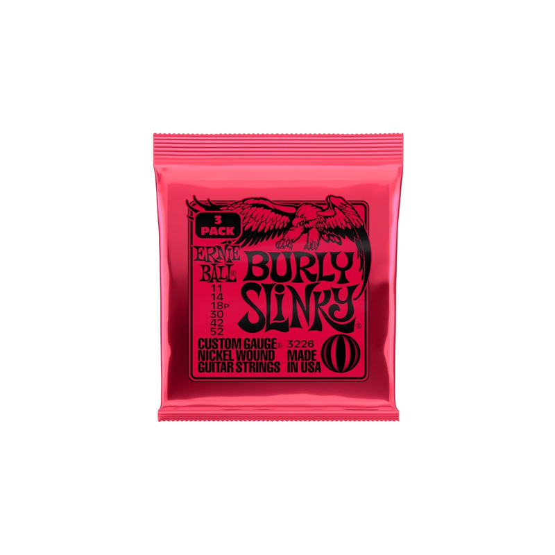 ERNIE BALL 3226 Burly Slinky Nickel Wound 3Pkg - 11 - 52