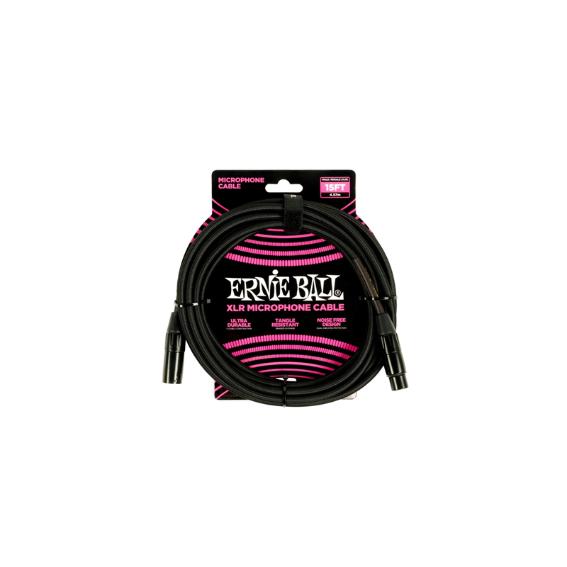 ERNIE BALL 6391 Cavo Microfonico Braided nero - 4,5 m
