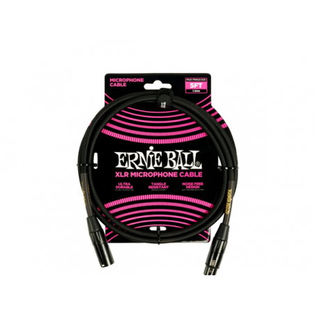 ERNIE BALL 6390 Cavo Microfonico Braided nero - 1,5 m