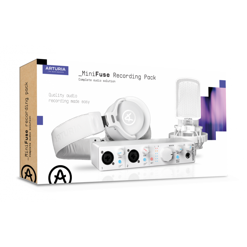 Bundle con MiniFuse 2, Midrofono, cuffia e cavi. Versione Bianca