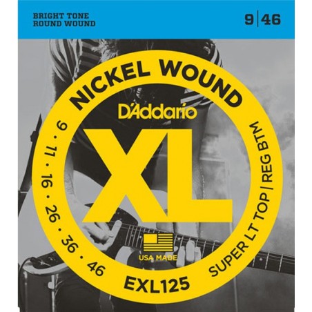 D'ADDARIO EXL125 NICKEL WOUND SUPER LIGHT 09/46
