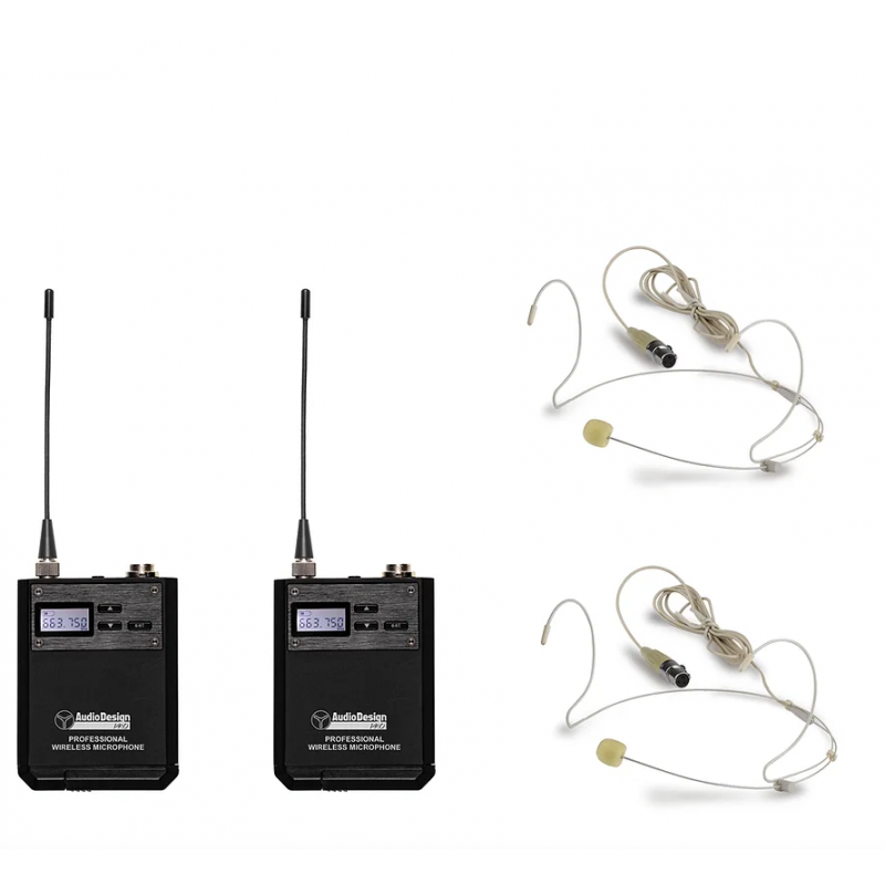 AUDIODESIGN PMU D2 BP SYS WIRELESS 2xBODYPACK/HEADSET - TRUE DIVERSITY