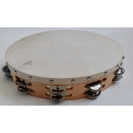 HALIFAX 1807 TAMBURELLO CON PELLE DA 12" CON DOPPIA FILA DI PIATTINI