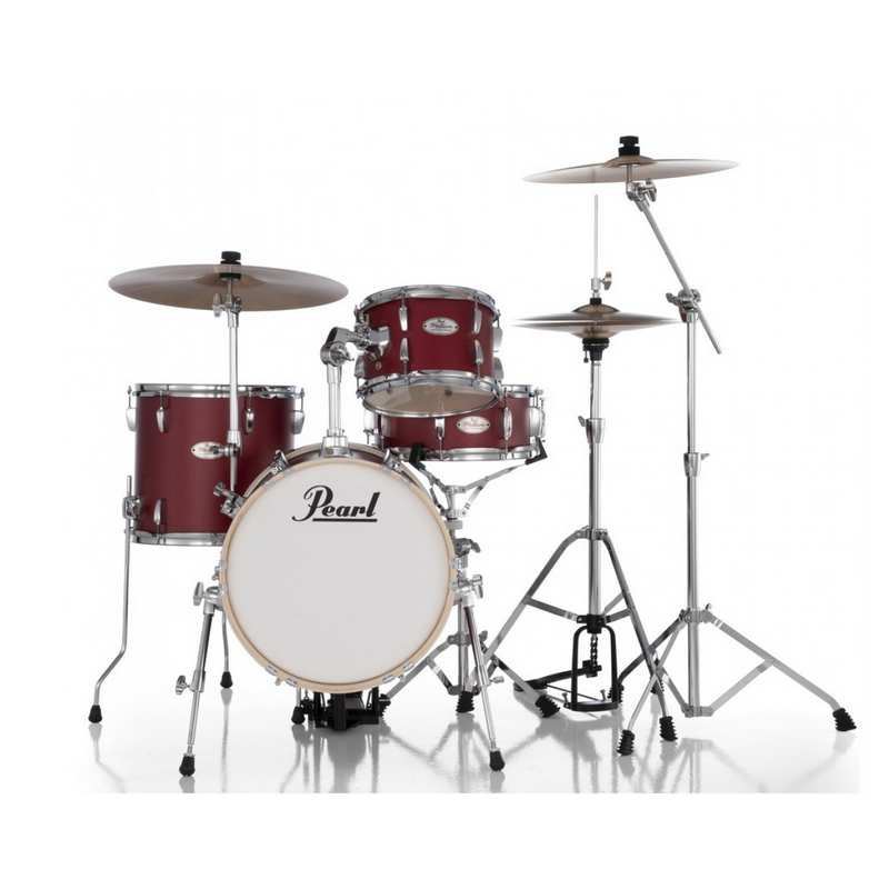 PEARL MT564C-D747 MIDTOWN COMPACT DRUMSET MATTE RED -WITH CYMBAL&HDW