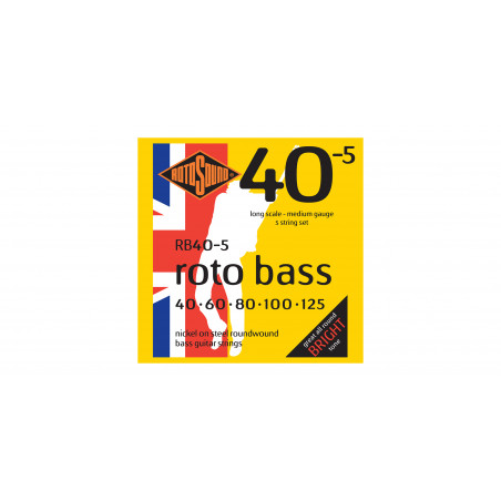 ROTOSOUND RB40-5 NICKEL BASS STRINGS 40/125