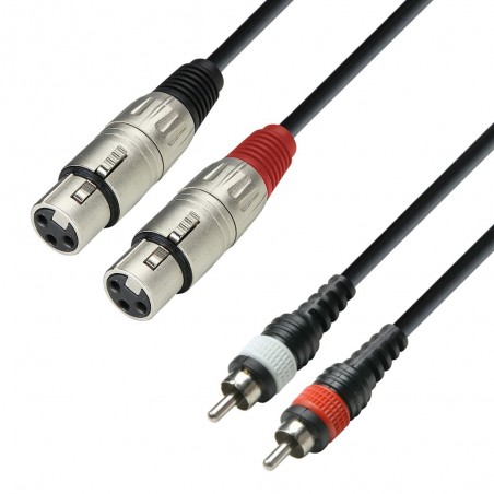 ADAM HALL 3 STARS CAVO STEREO 2x XLR3P-FV A 2x RCA MASCHIO - 1m