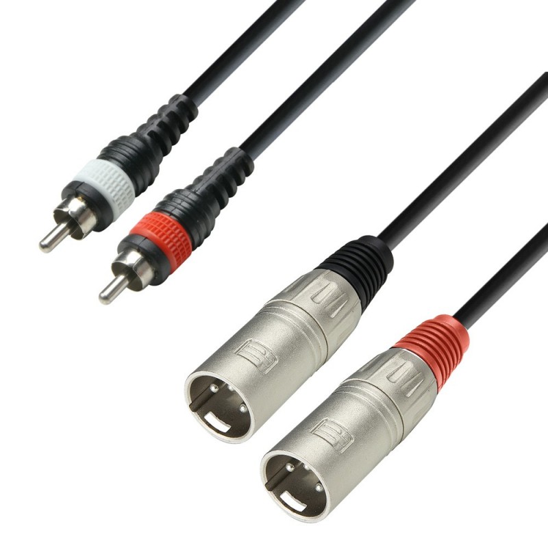 ADAM HALL 3 STARS CAVO STEREO 2x XLR3P MV A 2 x RCA MASCHIO - 3m