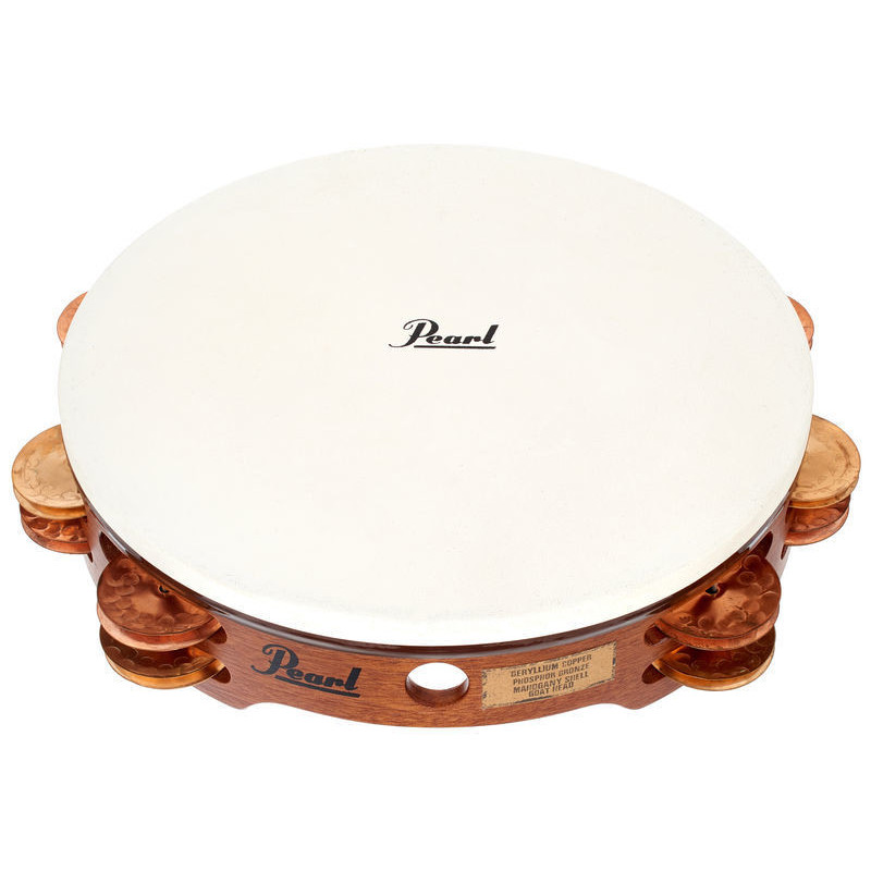 PEARL PETM-1018CB CONCERT TAMBOURINE, COPPER & PHOSPHOR BRONZE JINGLES, W/BAG