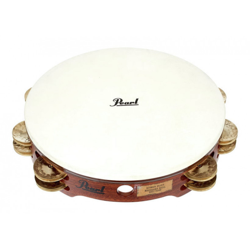 PEARL PETM-1018GS CONCERT TAMBOURINE, GERMAN SILVER JINGLES, W/BAG