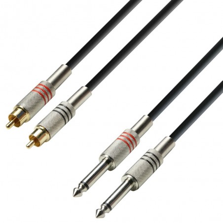 ADAM HALL K3TPC0600 CAVO AUDIO 2 X RCA MASCHIO / 2 X JACK MONO DA 6,3 MM 6 M