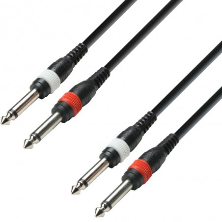 ADAM HALL K3TPP0600 CAVO AUDIO 2 X JACK MONO DA 6,3 MM A 2 X JACK MONO DA 6,3 MM 6 M