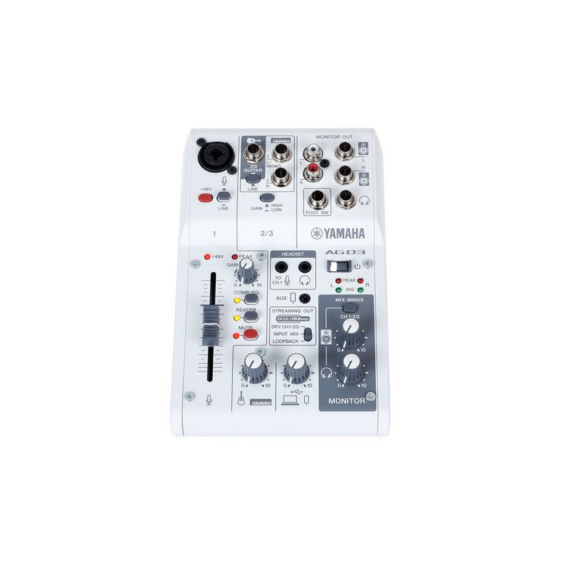 YAMAHA AG03 MKII MIXER LIVE STREAMING - INTERFACCIA AUDIO - 3CH - WHITE