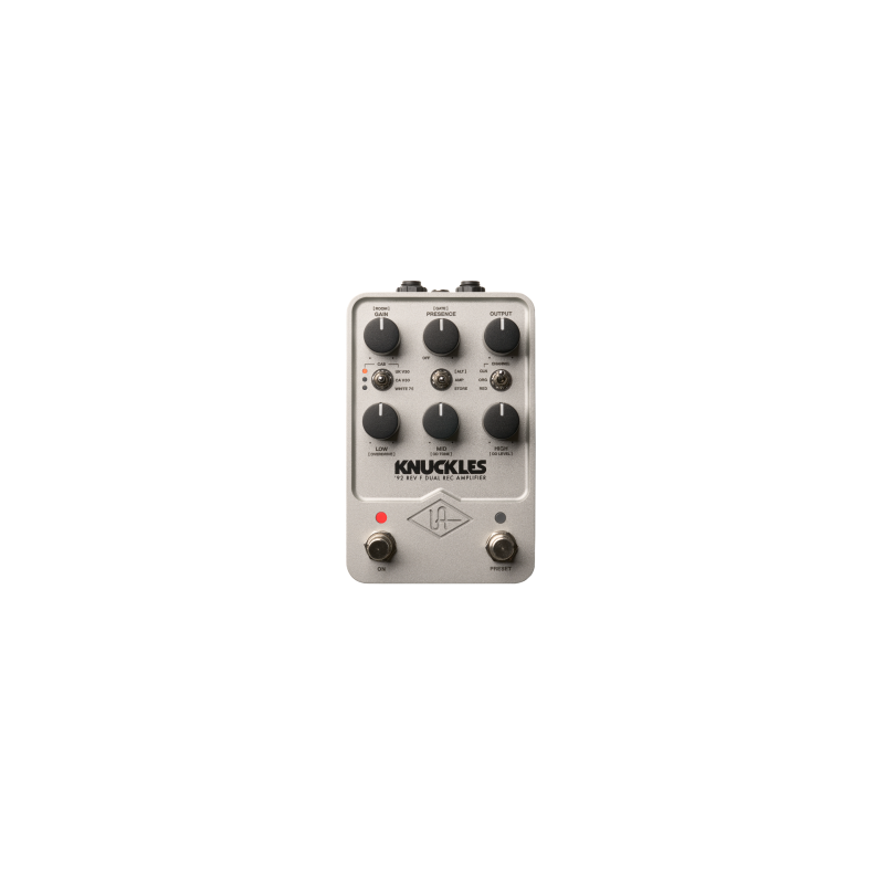 Pedale per l'emulazione di amplificatori e cabinet stereo con sei famose coppie microfono/altoparlante, boost incorporato, modal