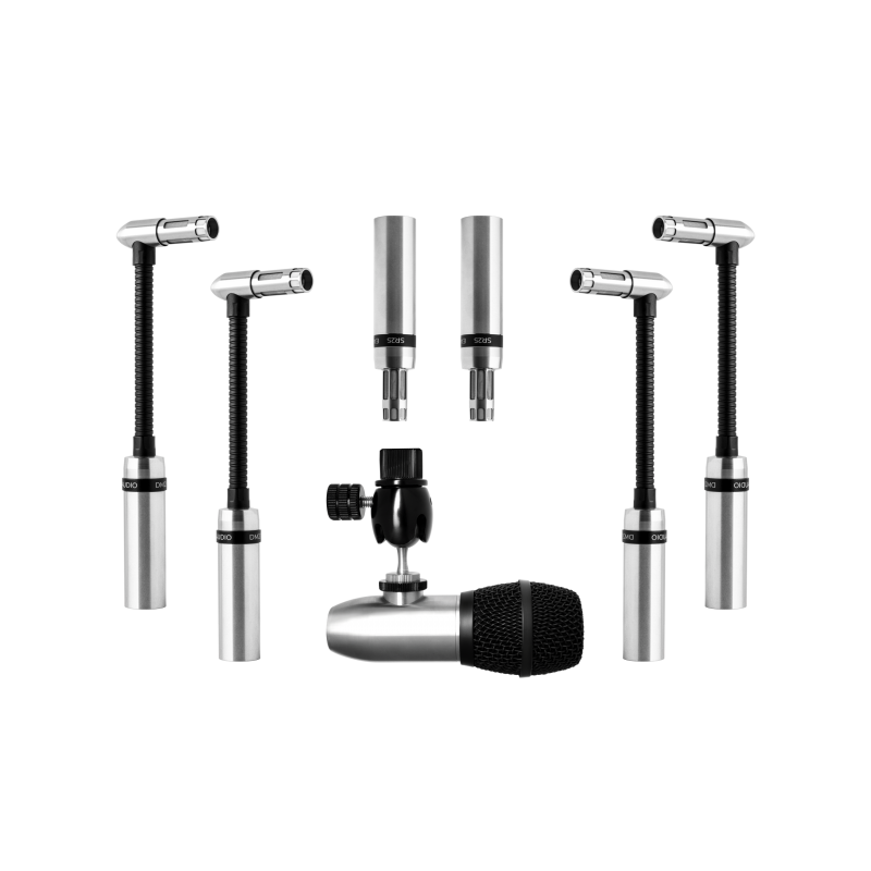 2nd Gen DK7 DrumKit™ (include 2-SR25 G2, 1-DM6, 3-MC1, 4-DM20 G2, 4-RM2 con borse e antivento in una custodia SKB personalizzata