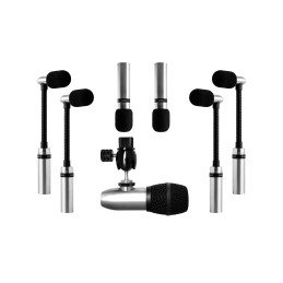 2nd Gen DK7 DrumKit™ (include 2-SR25 G2, 1-DM6, 3-MC1, 4-DM20 G2, 4-RM2 con borse e antivento in una custodia SKB personalizzata