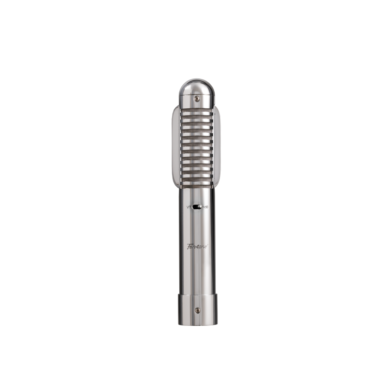 Microfono a nastro per strumenti Fen-tone con preamplificatore in linea selezionabile.  Ispirato a un classico microfono a nastr