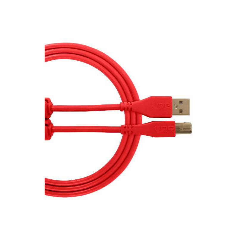 U96001RD - ULTIMATE AUDIO CABLE USB 2.0 C-B RED STRAIGHT 1,5M