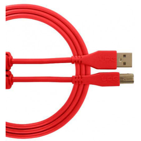 U96001RD - ULTIMATE AUDIO CABLE USB 2.0 C-B RED STRAIGHT 1,5M