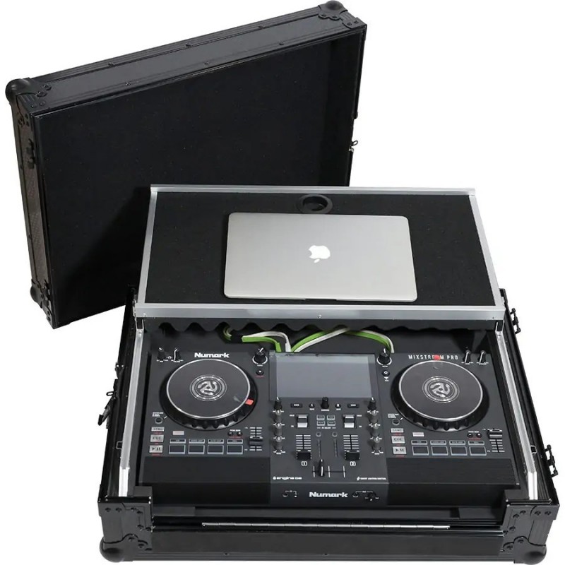 WALKASSE Flight Case Midi Controller Numark MIXSTREAM PRO, NS6II Black (Trolley & Wheels).