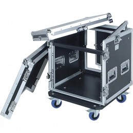 WALKASSE ARMADIO RACK da 19 pollici, 8U verticale e 10U inclinato (ruote da 4'').