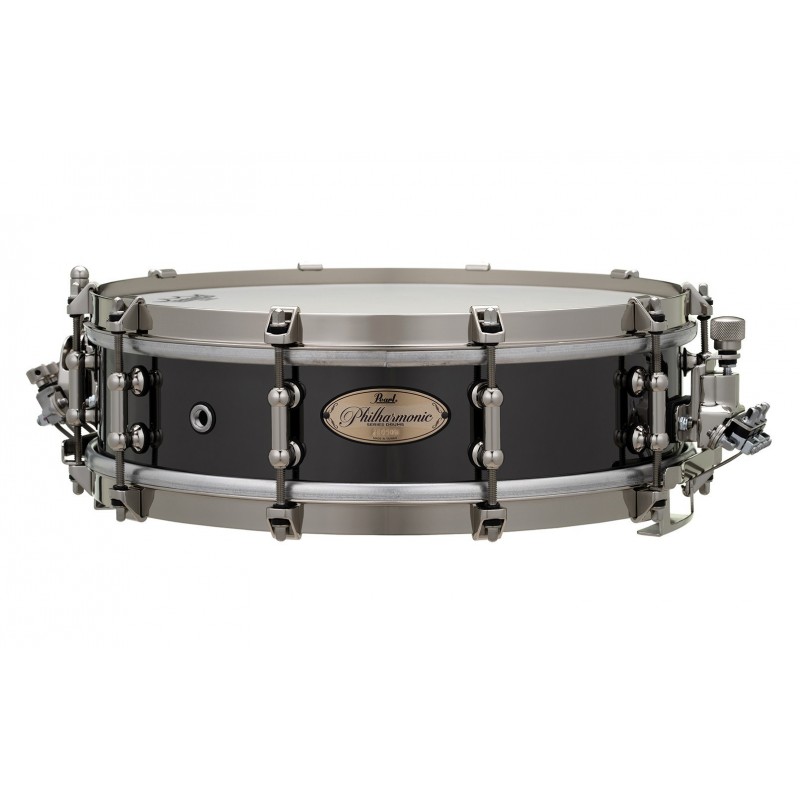 PEARL 14x4.0 Brass  Beaded Shell, Single Flange hoops w/Claw Hooks, Vintage Snare Beds, Black Nickel Finish