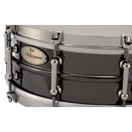 PEARL 14x4.0 Brass  Beaded Shell, Single Flange hoops w/Claw Hooks, Vintage Snare Beds, Black Nickel Finish