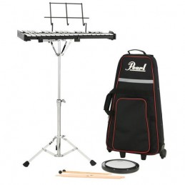 PEARL Percussion Kit, w/New PKBC-9 Nylon Backpack-Style Carrying Case, 2.5 Octave Bells (F5-C8) w/o Note Names, Note Name Sticke