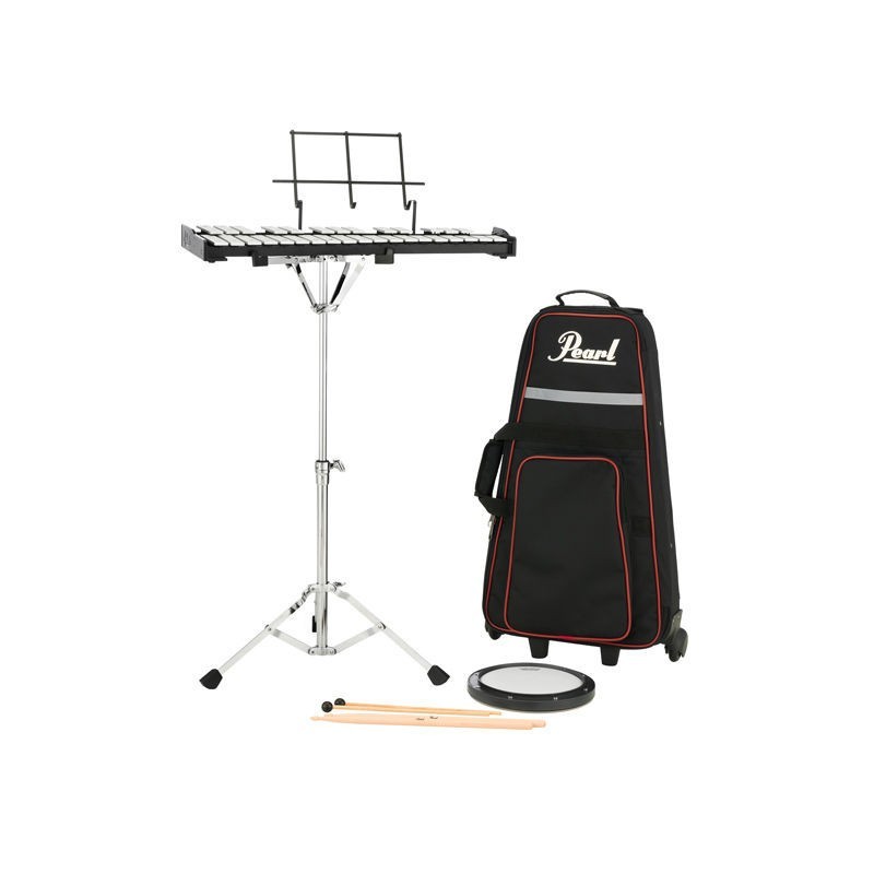 PEARL Percussion Kit, w/New PKBC-9 Nylon Backpack-Style Carrying Case, 2.5 Octave Bells (F5-C8) w/o Note Names, Note Name Sticke