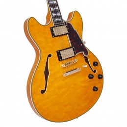 D'ANGELICO EXCEL DC XT (with stop-bar tailpiece) VINTAGE NATURAL QUILT