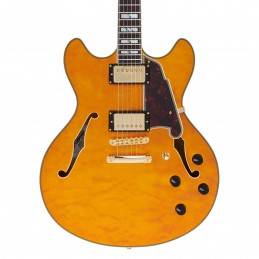 D'ANGELICO EXCEL DC XT (with stop-bar tailpiece) VINTAGE NATURAL QUILT