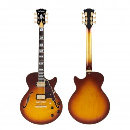 D'ANGELICO EXCEL SS XT (with stop-bar tailpiece) ICED TEA BURST QUILT