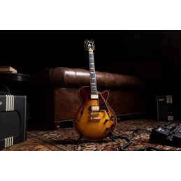 D'ANGELICO EXCEL SS XT (with stop-bar tailpiece) ICED TEA BURST QUILT