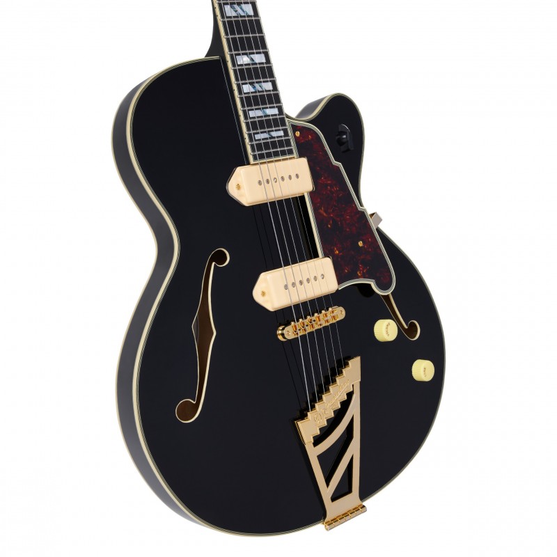 D'ANGELICO EXCEL 59 (with stairstep tailpiece) SOLID BLACK