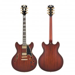 D'ANGELICO DELUXE DC (with stop-bar tailpiece) SATIN BROWN BURST