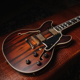 D'ANGELICO DELUXE DC (with stop-bar tailpiece) SATIN BROWN BURST