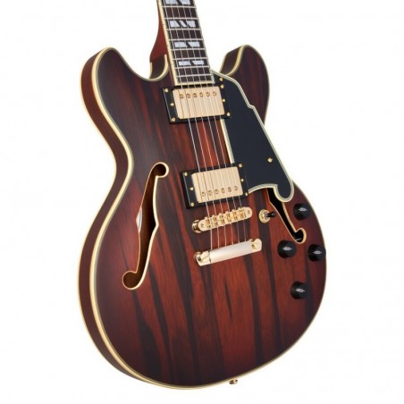 D'ANGELICO DELUXE MINI DC (with stop-bar tailpiece) SATIN BROWN BURST
