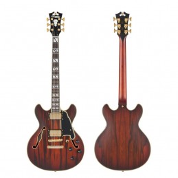 D'ANGELICO DELUXE MINI DC (with stop-bar tailpiece) SATIN BROWN BURST
