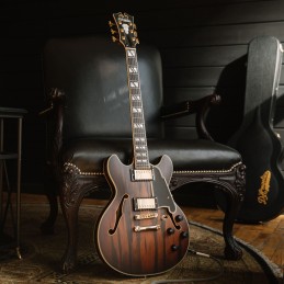 D'ANGELICO DELUXE MINI DC (with stop-bar tailpiece) SATIN BROWN BURST