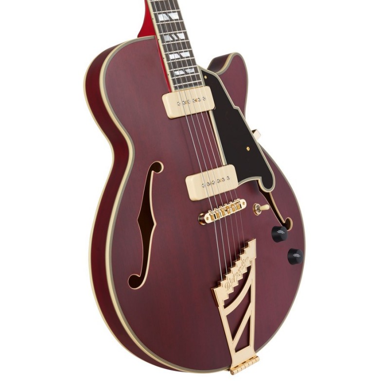 D'ANGELICO DELUXE SS (with stairstep tailpiece)  SATIN TRANS WINE