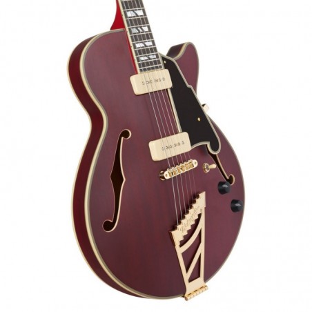 D'ANGELICO DELUXE SS (with stairstep tailpiece)  SATIN TRANS WINE