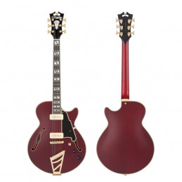 D'ANGELICO DELUXE SS (with stairstep tailpiece)  SATIN TRANS WINE