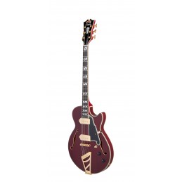 D'ANGELICO DELUXE SS BARITONE(with stop-bar tailpiece) SATIN TRANS WINE