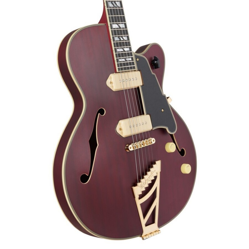 D'ANGELICO DELUXE 59 (with stairstep tailpiece) SATIN TRANS WINE