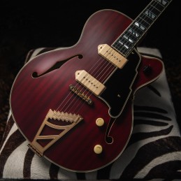 D'ANGELICO DELUXE 59 (with stairstep tailpiece) SATIN TRANS WINE