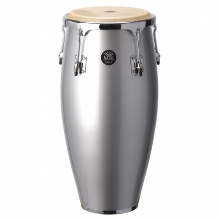 10 & 11" Congas w/ Basket Stands Metallic Silver"